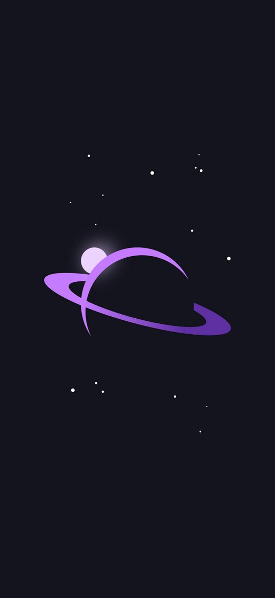 saturn, planet, space, vector, art, purple