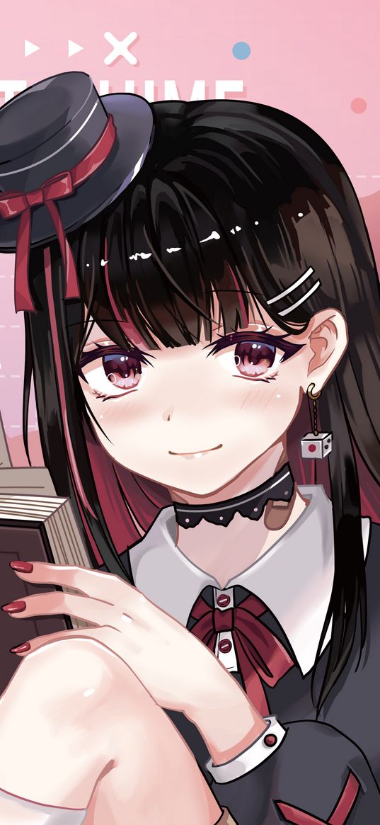 girl, hat, book, reading, anime, art