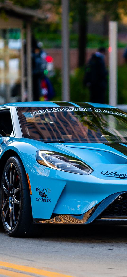 ford gt, car, sports car, blue