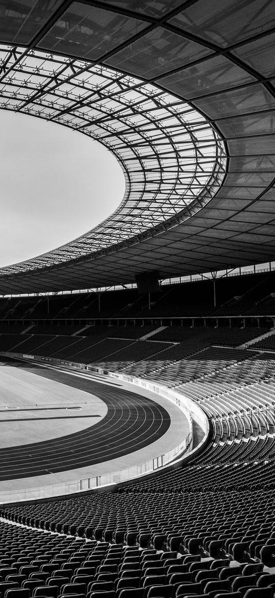 stadium, stands, seats, sports, black and white