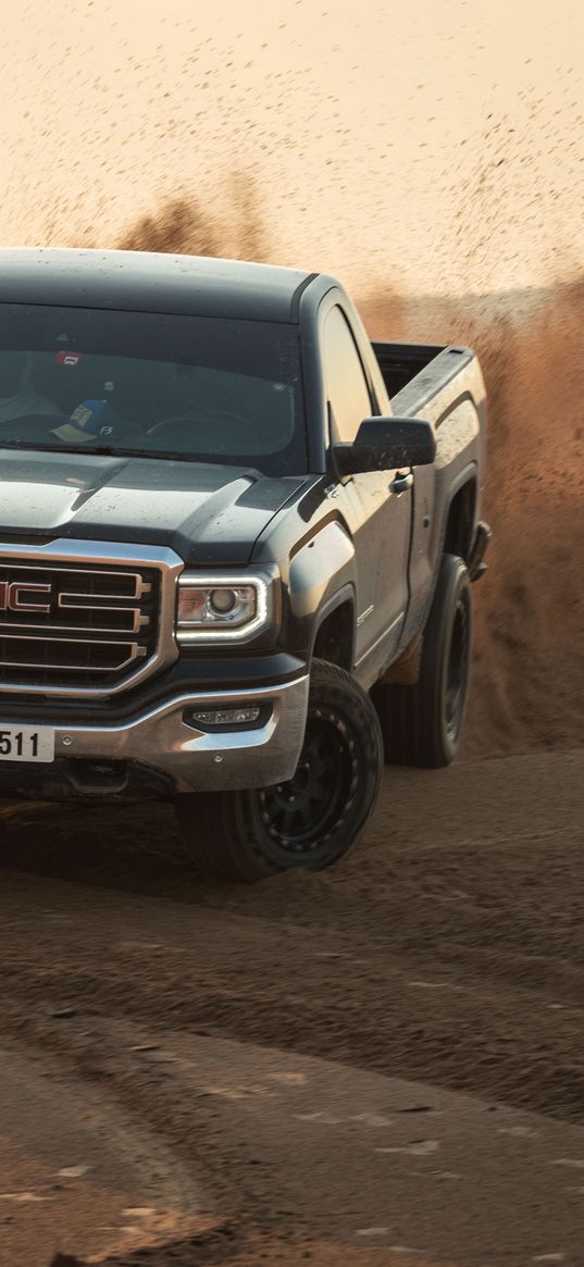 gmc, car, pickup, suv, dirt