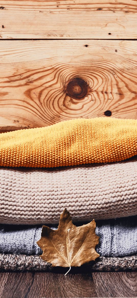 sweaters, leaf, dry, autumn, aesthetics