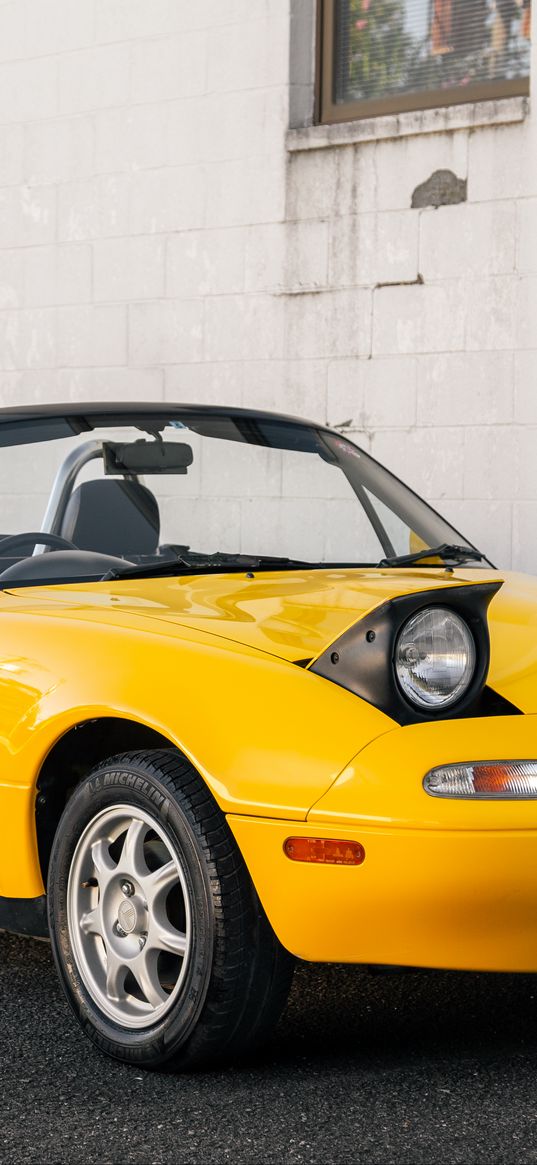 mazda mx-5, mazda, car, yellow