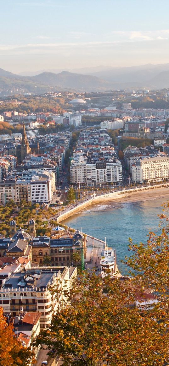 city, buildings, water, cityscape, aerial view