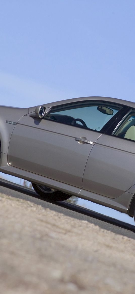 acura, tl, 2004, metallic gray, side view, style, cars, sky, asphalt