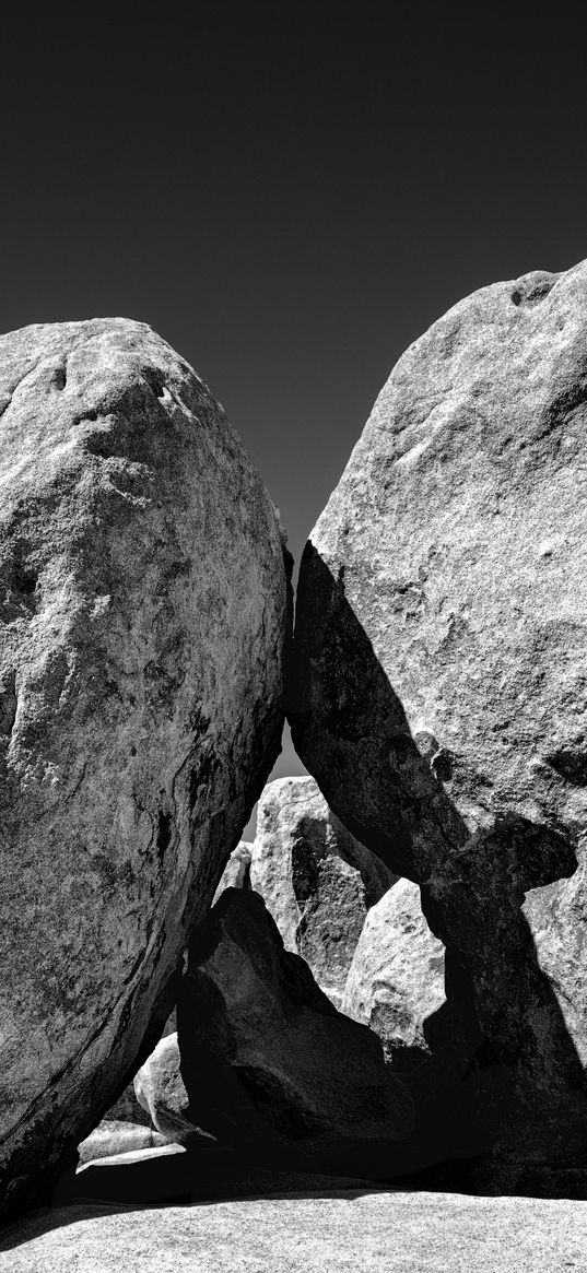 stones, gorge, black and white