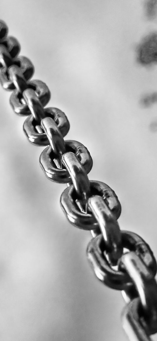 chain, links, metal, black and white