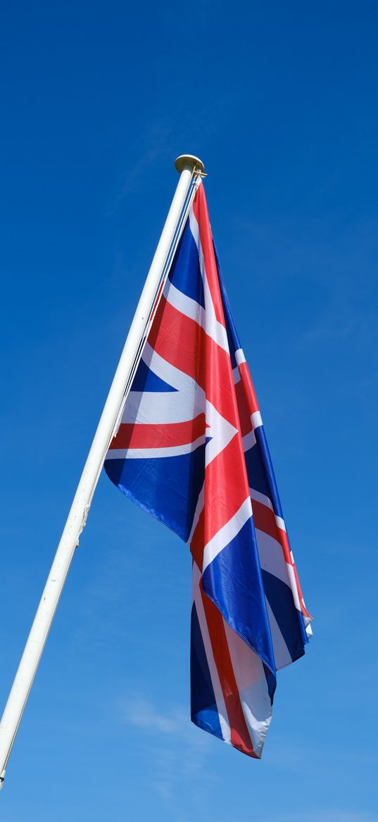 flag, folds, sky, uk