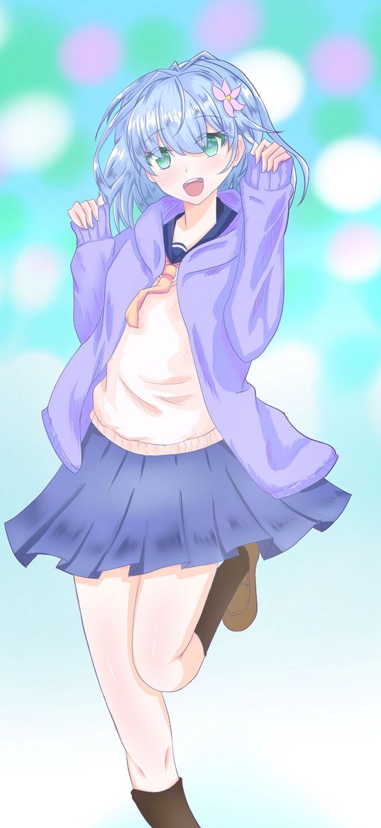 girl, gesture, dance, anime, art