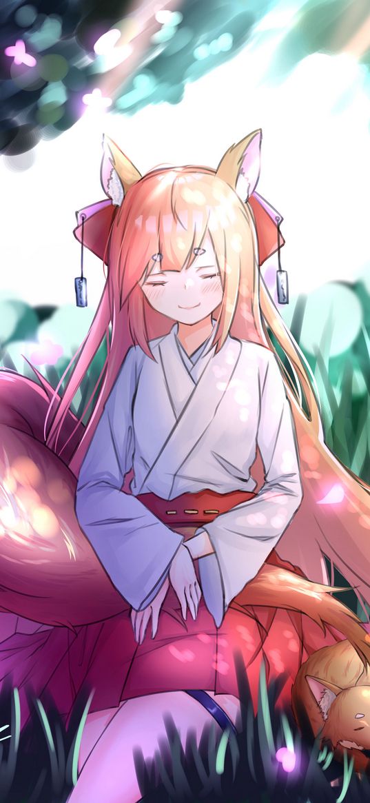 fox, ears, kitsune, anime, art