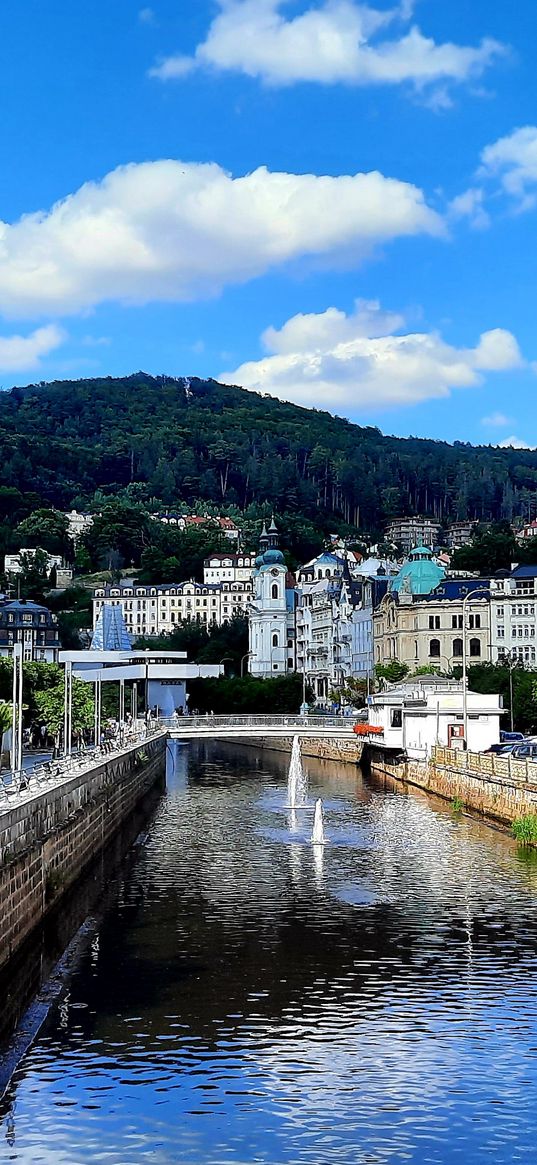 city, buildings, canal, embankment, architecture