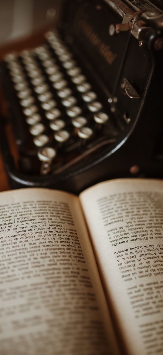 book, typewriter, reading