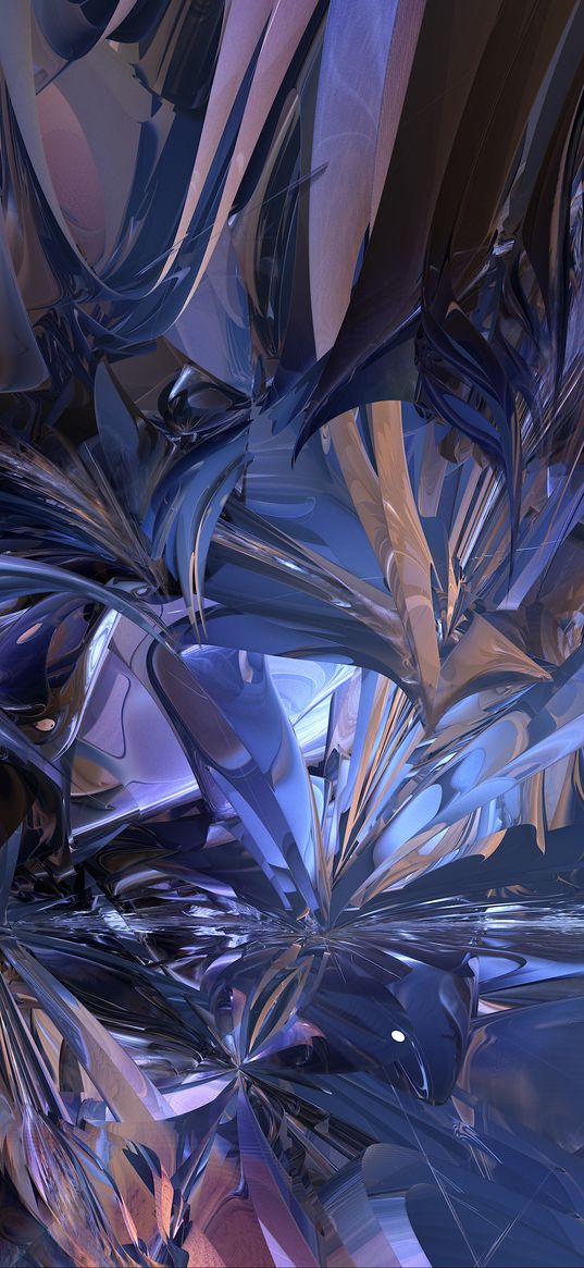 fractal, chaos, abstraction, blue