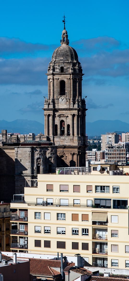 city, buildings, architecture, aerial view, malaga, spain