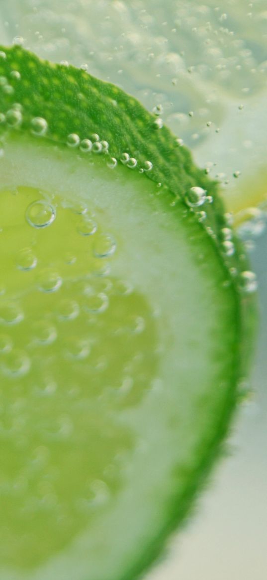 lime, citrus, lemonade, bubbles, macro