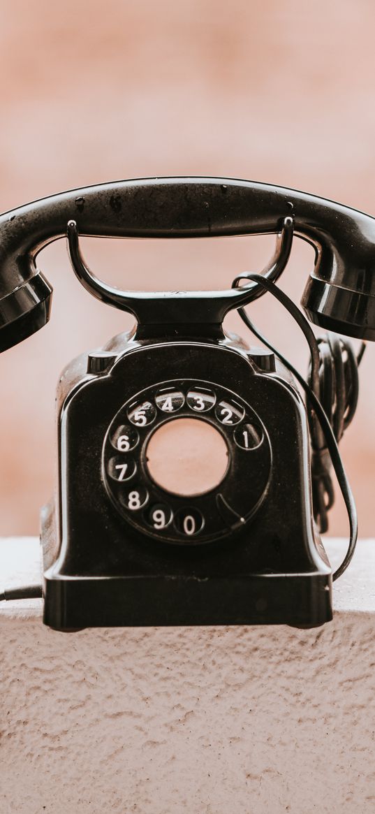 telephone, vintage, old, black