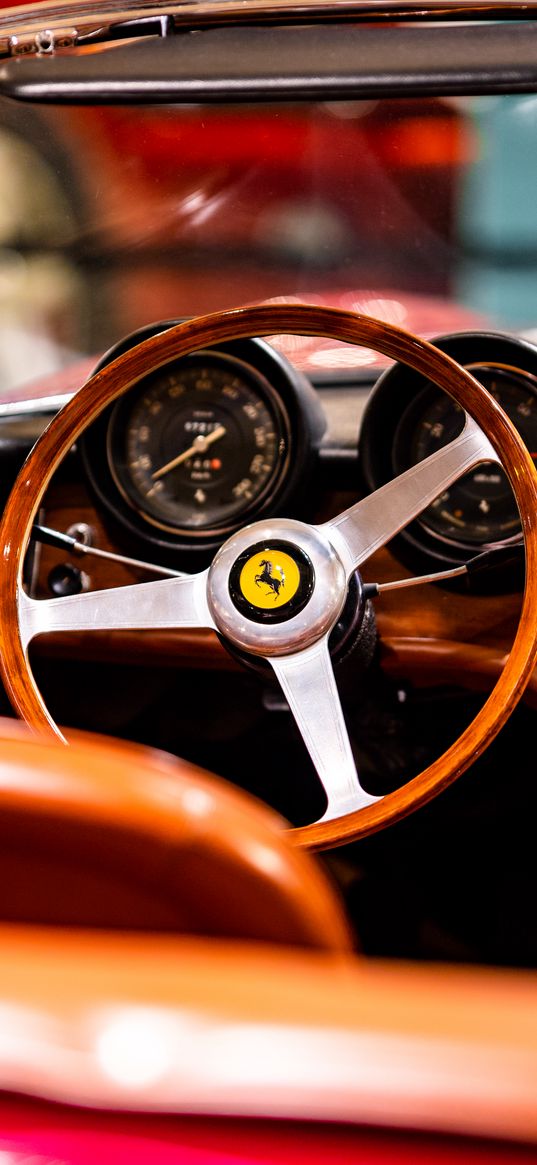 porsche, car, steering wheel, retro