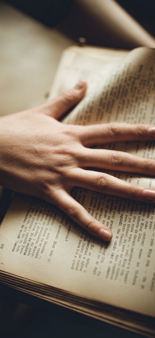 book, hand, pages, reading