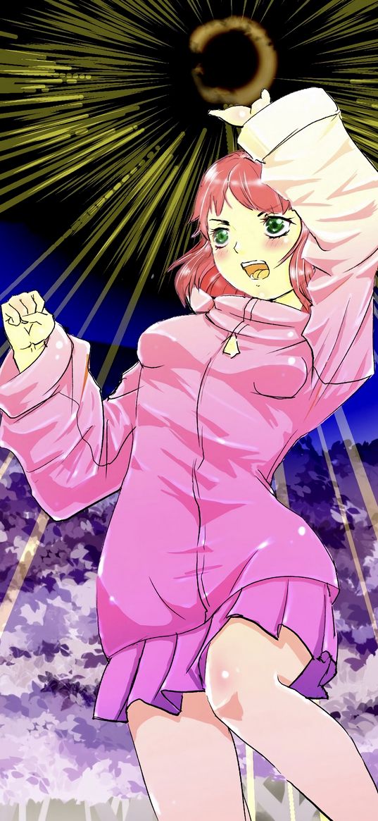 girl, magic, superpower, anime, art