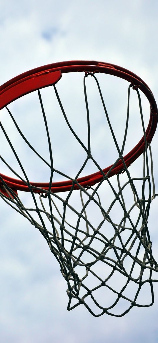 basketball hoop, basketball, hoop, net, red