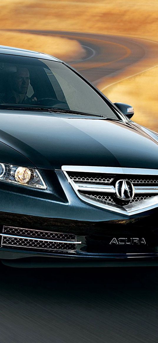 acura, tl, 2007, black, front view, style, cars, speed