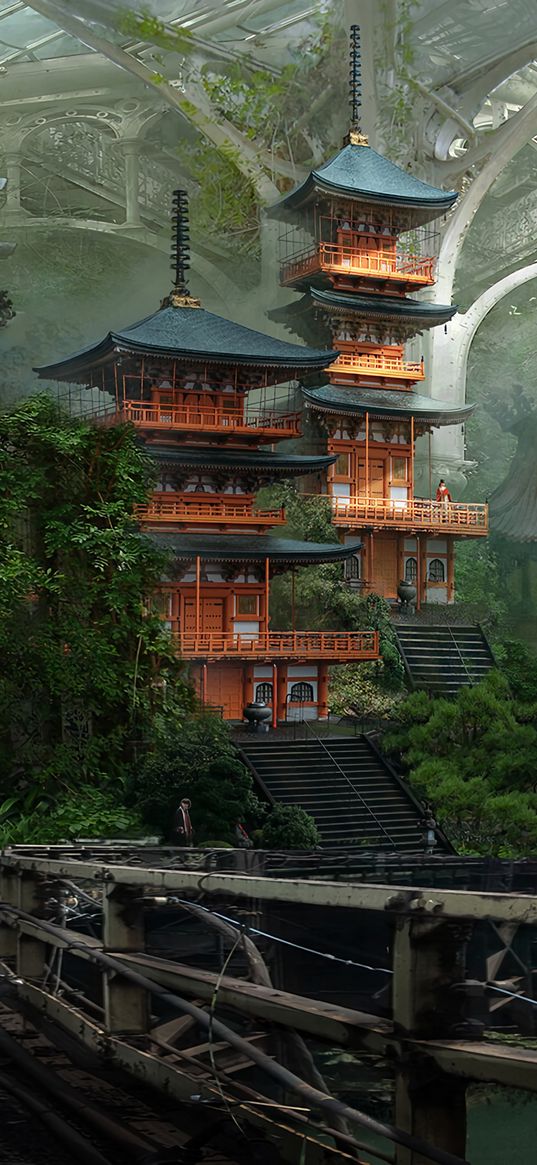 pagoda, temple, japan, art