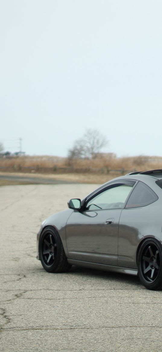 acura, car, gray, tuning, side view