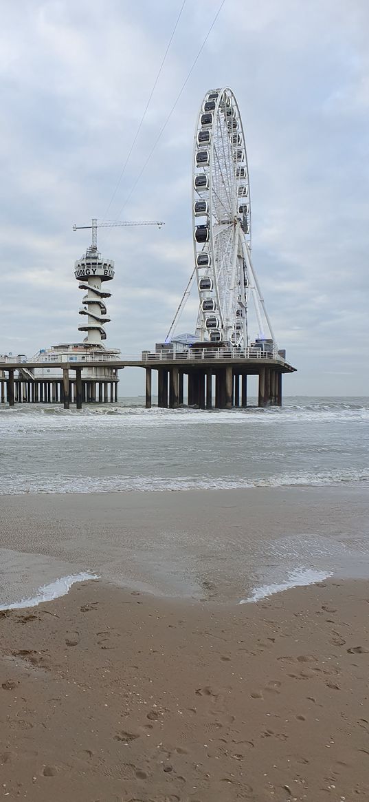 beach, ferris wheel, attraction, entertainment