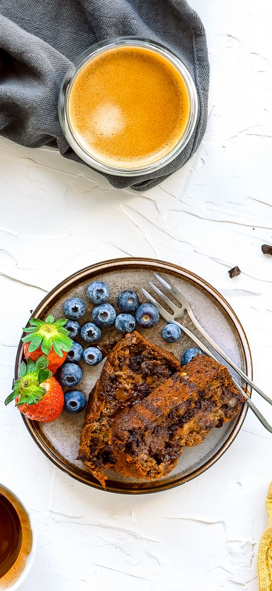 cupcake, berries, pastries, dessert, plate