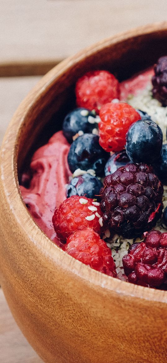 berries, bowl, breakfast, dessert