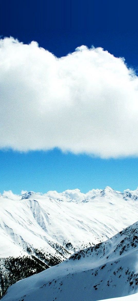 cloud, sky, height, purity, mountains, freshness