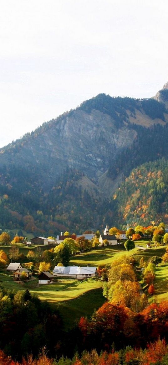 rock, height, block, village, settlement, mountains, houses