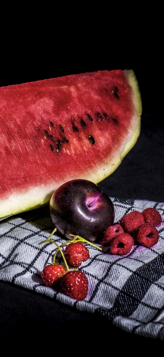 watermelon, berries, fruit, still life, aesthetics