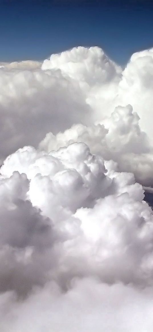 clouds, volume, white, blue, height