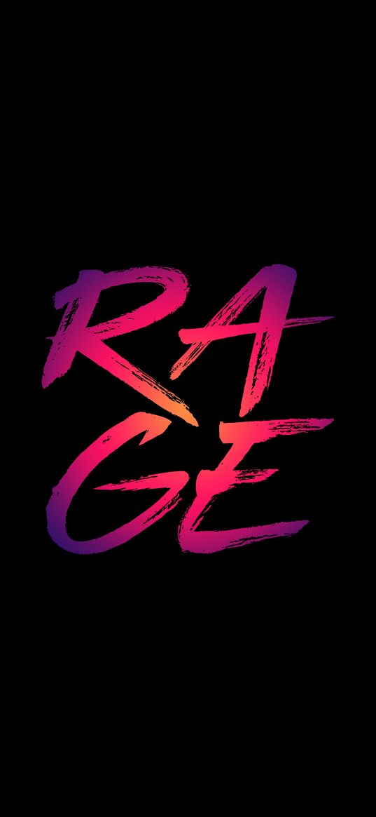 rage, word, gradient, text, bright