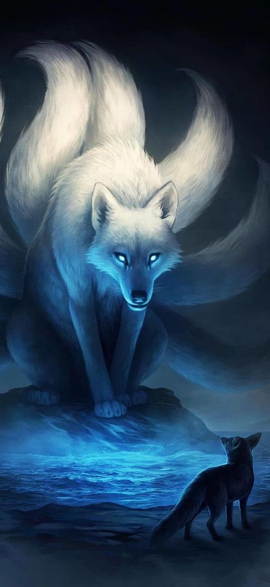 fox, fantasy, dark