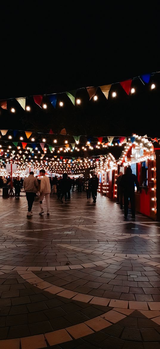 baku, new year, garland, night, street