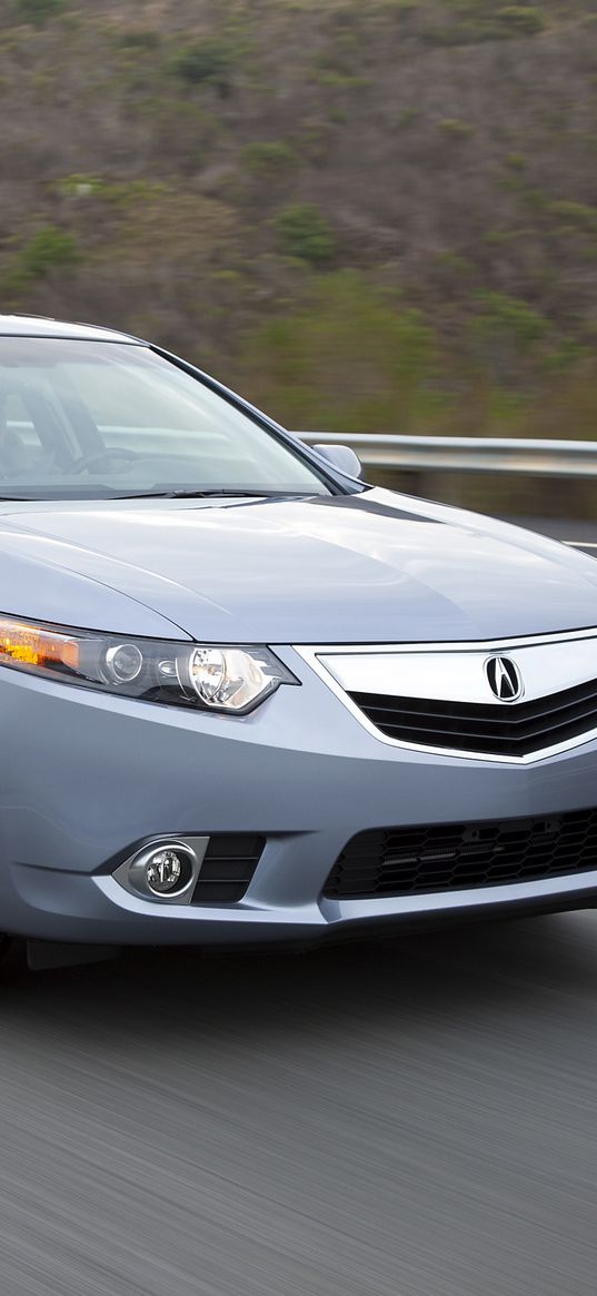 acura, tsx, 2010, blue, front view, style, cars, speed, nature