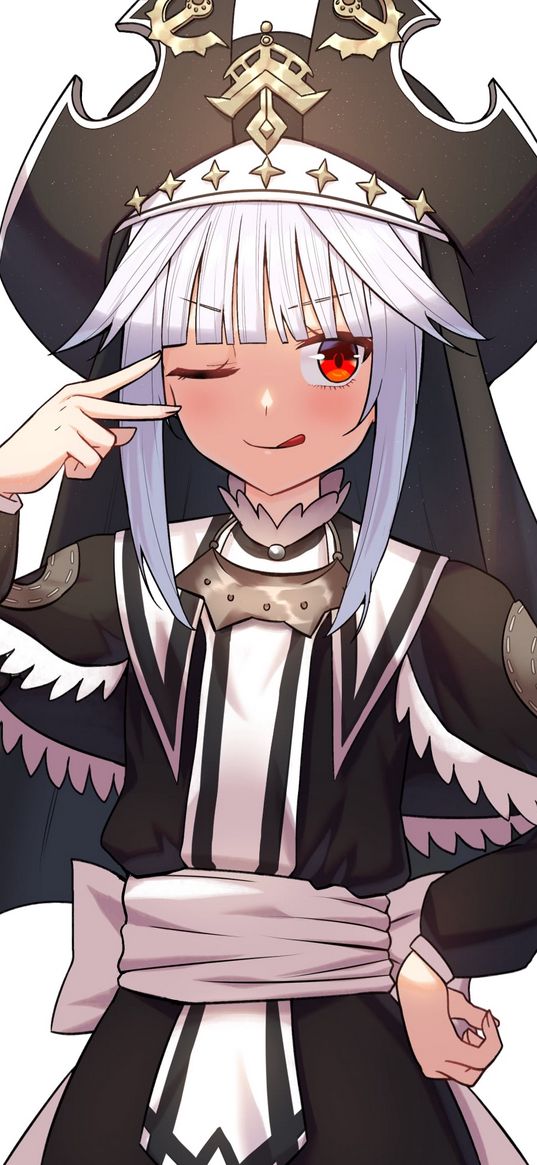 girl, nun, gesture, anime