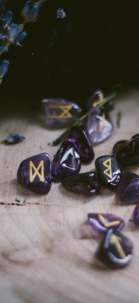 stones, runes, wood, aesthetics