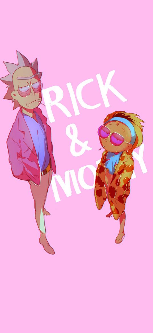 rick and morty, art, pink