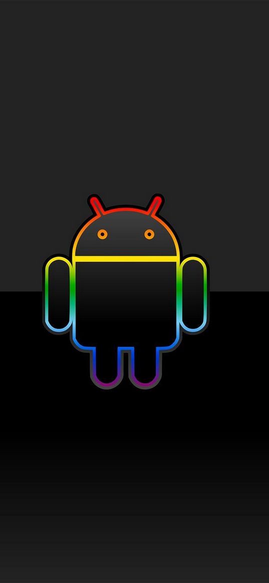 android, neon, black