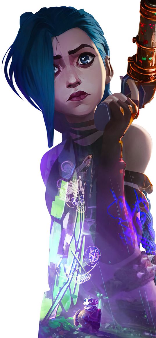 lol, arcane, jinx, girl, weapons, game