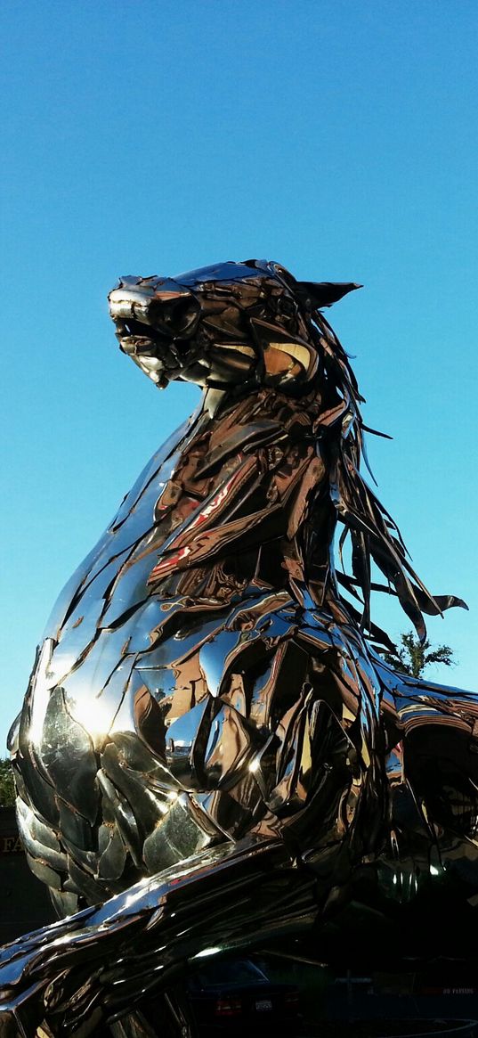 horse, metal, shine, sculpture