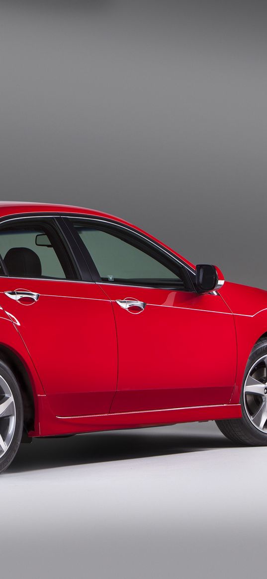 acura, tsx, 2011, red, side view, style, cars