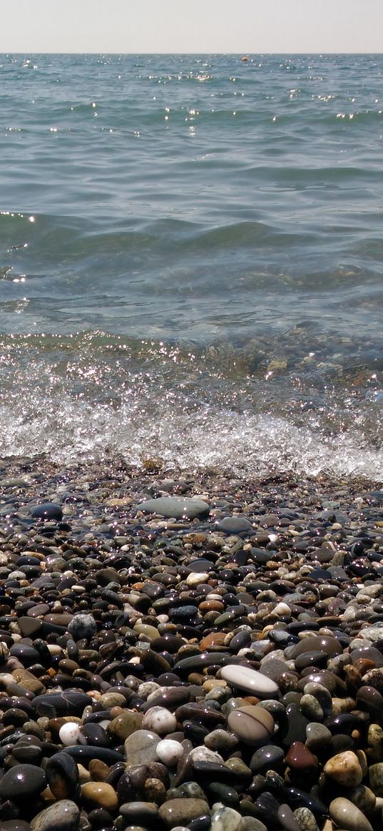 sea, stones, summer, waves, pebbles