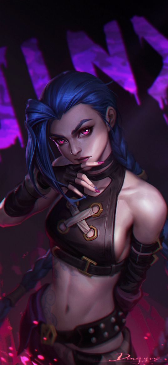 jinx, league of legends, lol, arcane, art