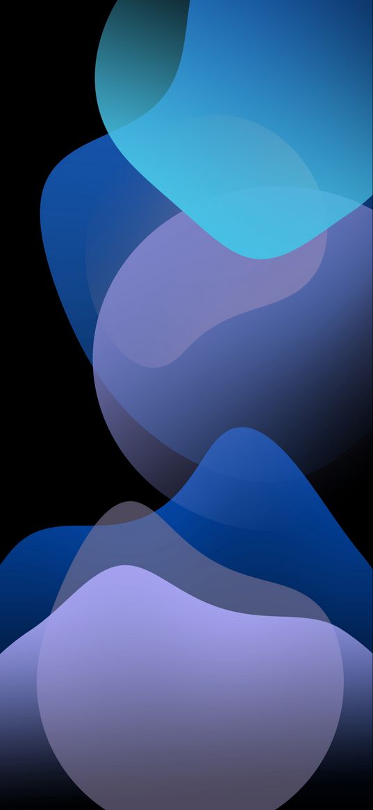 abstraction, blue, black, waves, circle