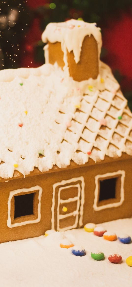 gingerbread house, pastries, watering, powder, sprinkling, dessert