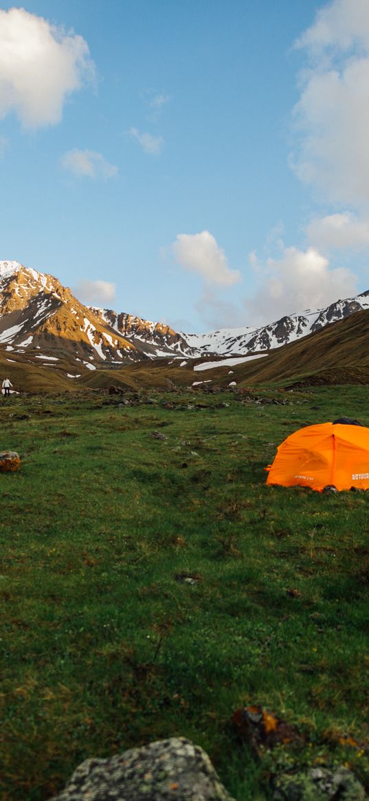 camp, mountains, hike, elbrus, nature